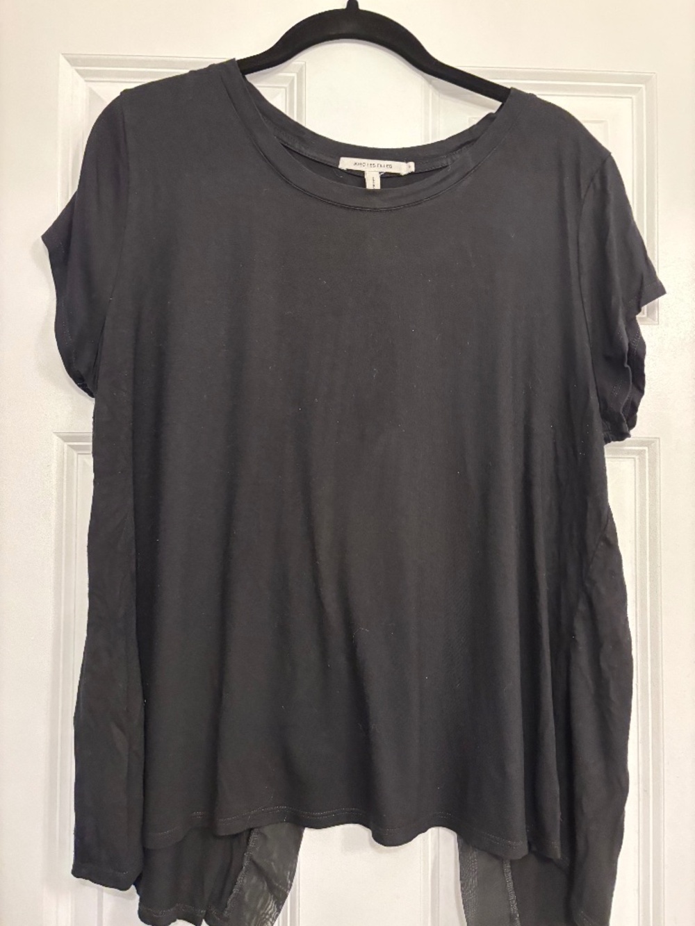 Avec Les Filles Split-back Black Top size L